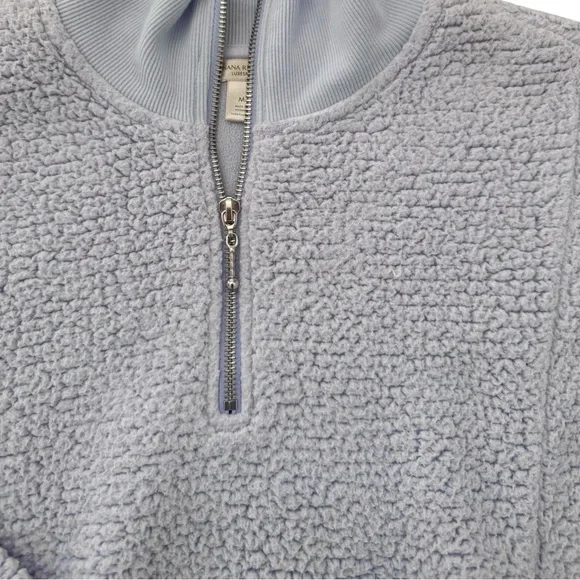 Banana Republic Lavender LuxeSpun Half Zip Sherpa Pullover medium - Picture 4 of 7
